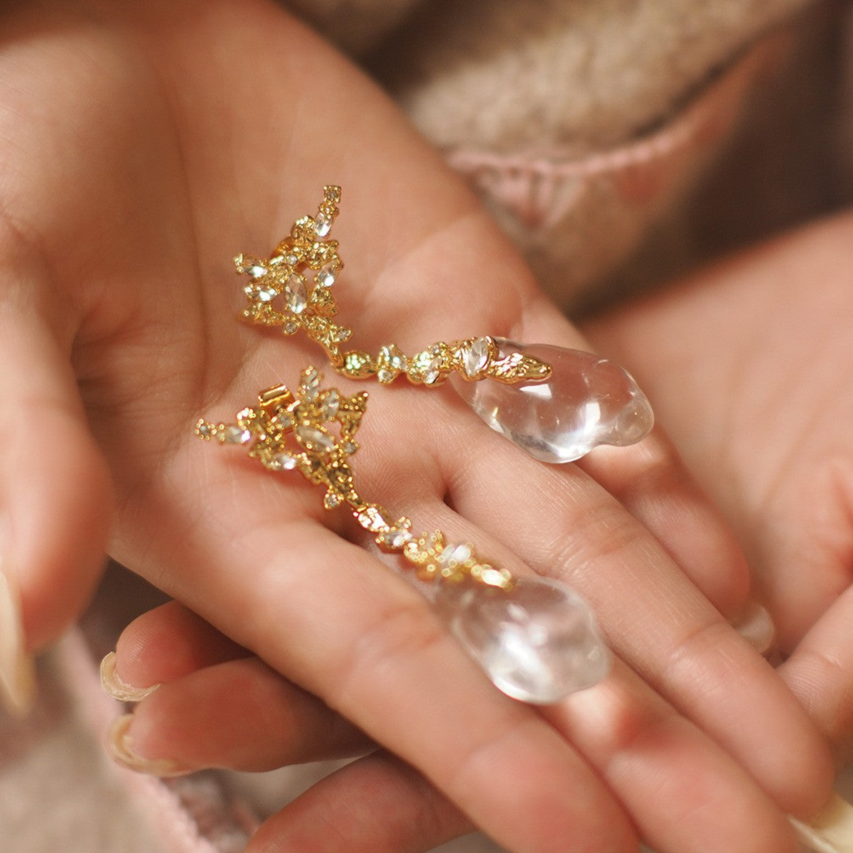 Wholesale Geometric diamond-set retro earrings