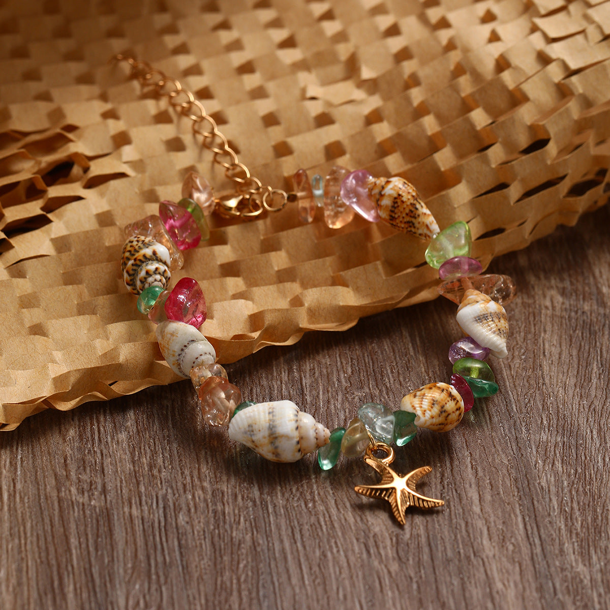 Wholesale Beach Theme Crystal Bracelet with Starfish Pendant Fashion Accessory Gift