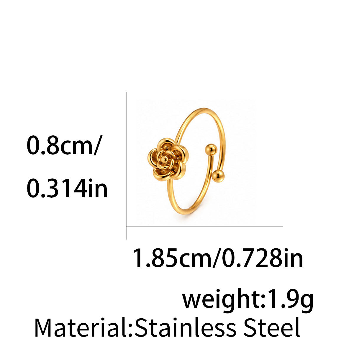 Wholesale Polished Stainless Steel Minimalist Open Ring for Women Everyday Wear Jewelry Accessory
