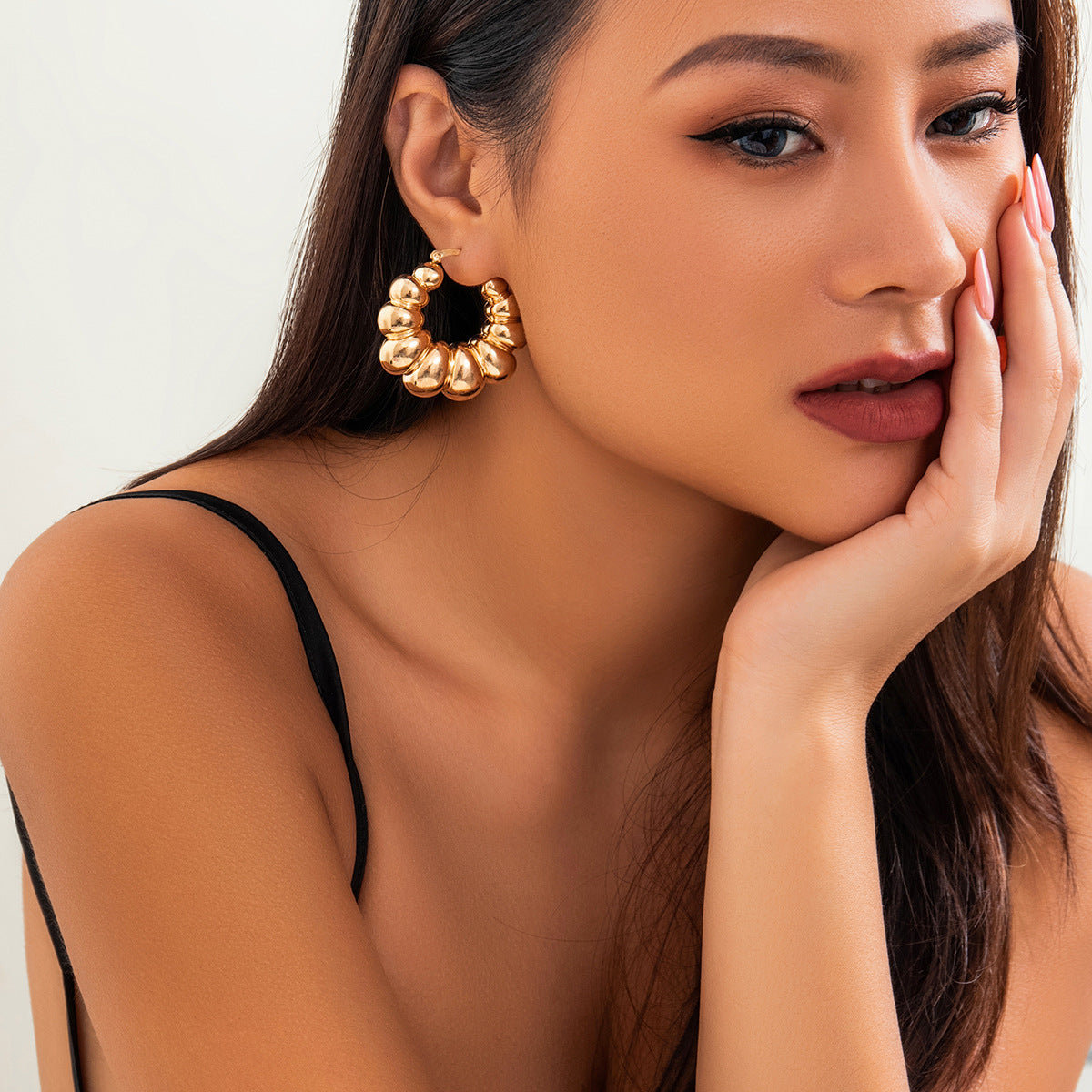 Wholesale Exaggerated Metal Large Earrings Irregular Earrings Statemente Earrings ACC-ES-XueRou001