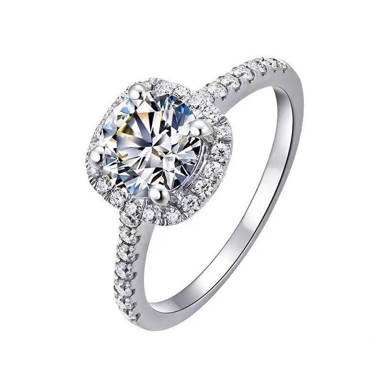 Wholesale Classic Round Square Zirconia Moissanite Ring Rhinestone Rings ACC-RS-JRD003
