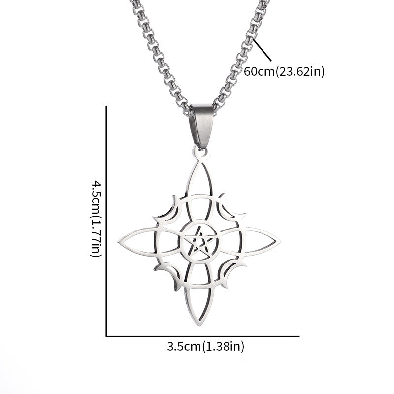 Wholesale Stainless Steel Square Cross Pendant Gold Necklace