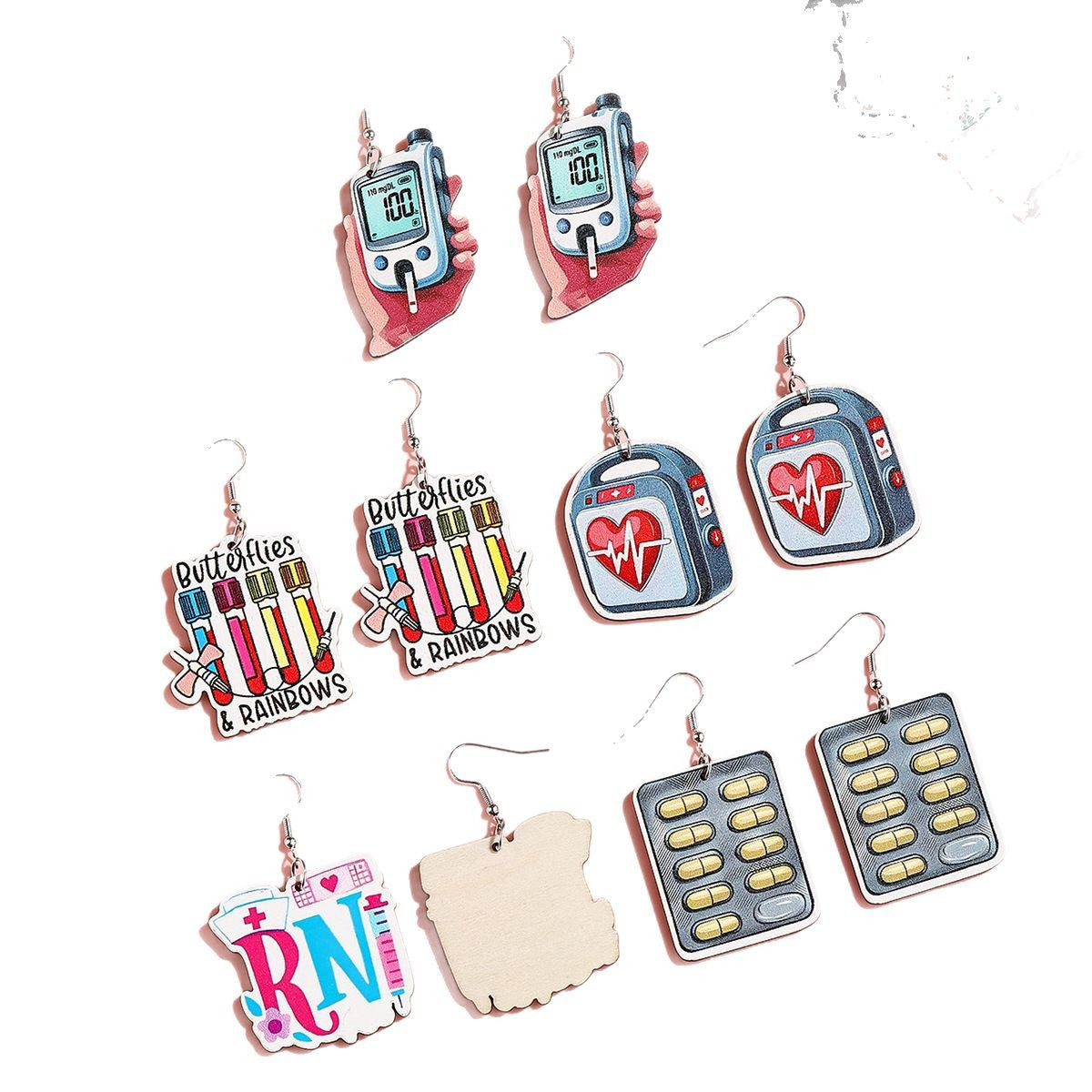 Wholesale  Nurses' Festival Wooden Earrings