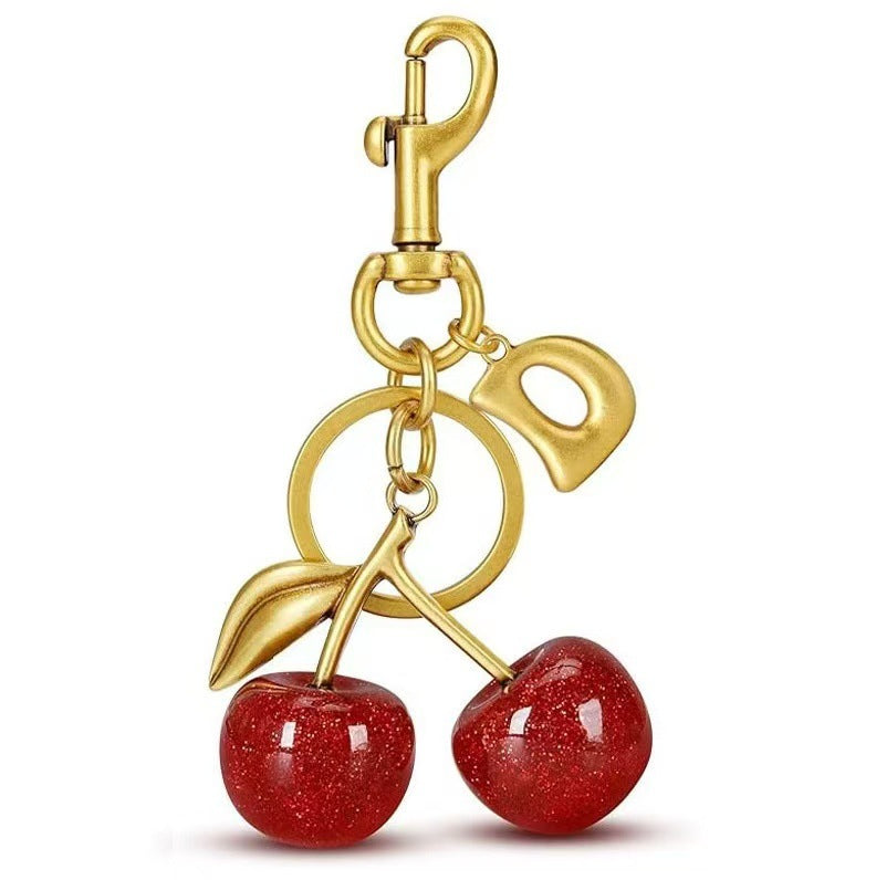 Wholesale Cherry Bag Charm Keychain Trendy Car Key Accessory Stylish Gift For Women Boutique Resale