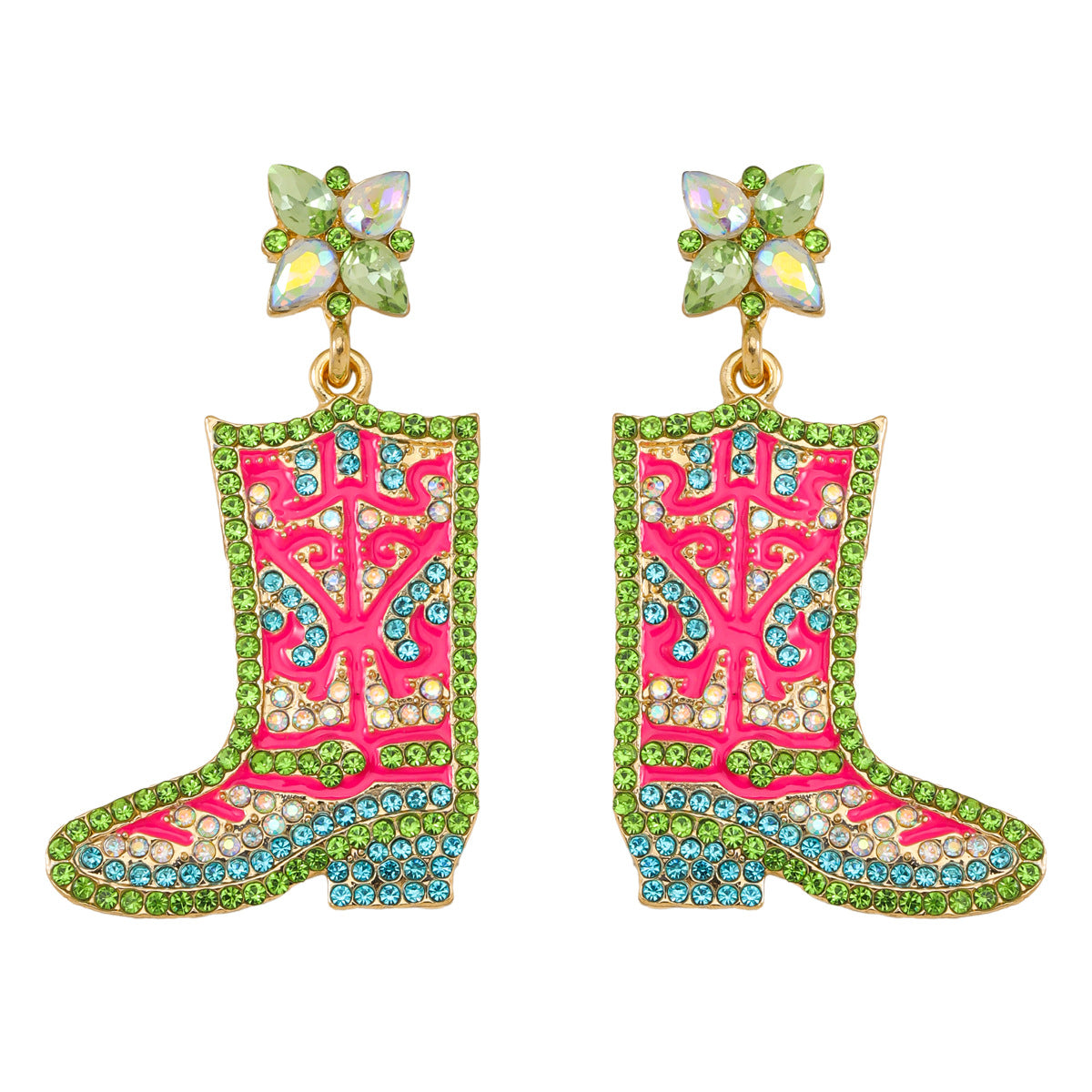 Wholesale Alloy Rice Beads with Diamond Boots Earrings ACC-ES-JiaQi011