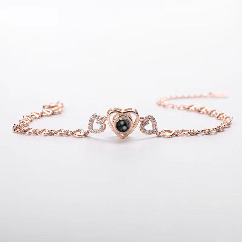 Wholesale 925 Silver Clover Bracelet Love 100 Languages Bracelet