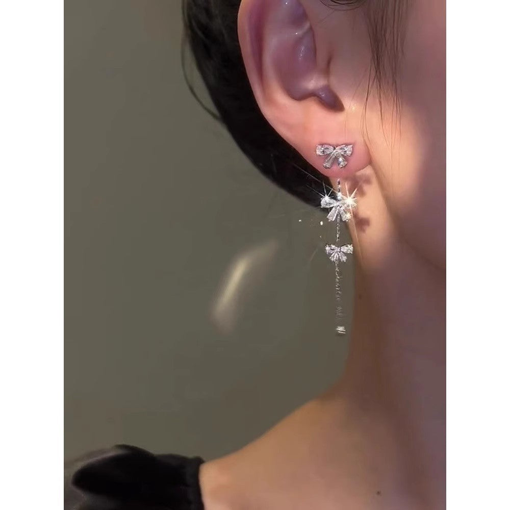 Wholesale  Zircon Butterfly Tassel Earrings