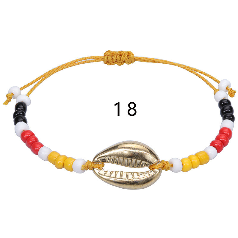 Wholesale Bohemian Style Acrylic Shell Colored Rice Bead Woven Bracelet ACC-BT-YiYe002