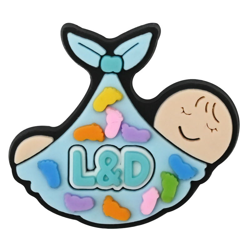 Wholesale  Random 100pcs medical series clogs PVC Soft Rubber Shoe Buckle Decoration