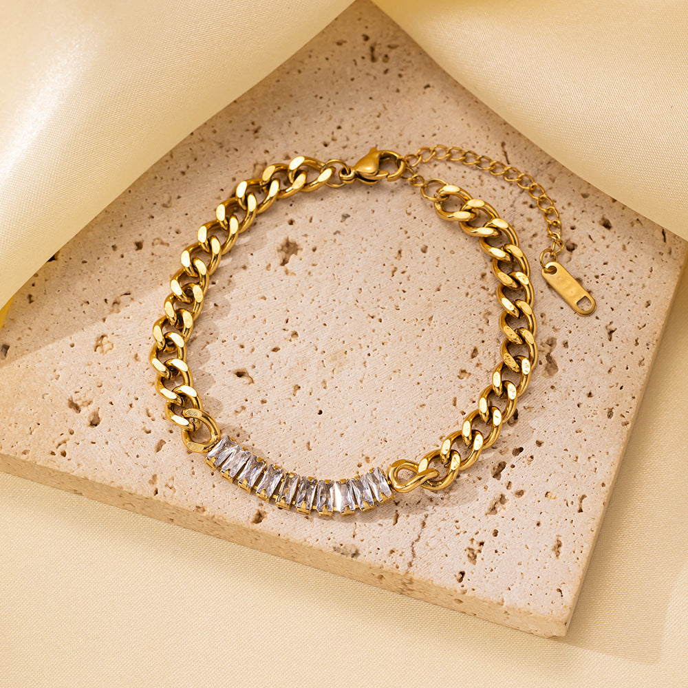 Wholesale 18K Gold Stainless Steel Diamond Bracelet ACC-BT-QiYun008