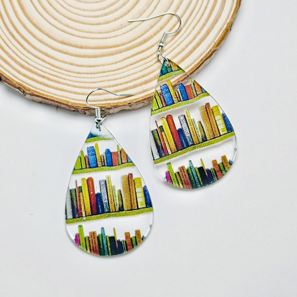Wholesale Bookshelf Love Cloud Earrings Gift Acrylic Earrings ACC-ES-Qiyu005