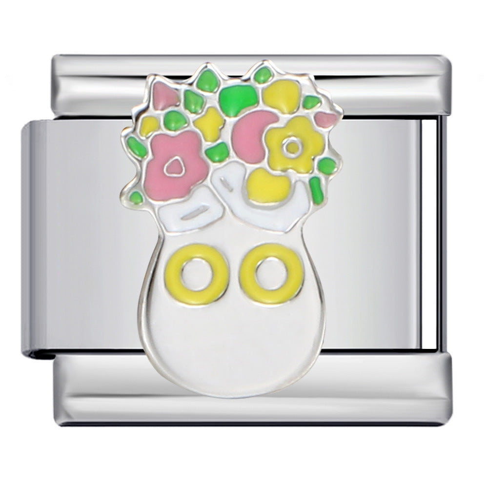 Wholesale Italian Charm Bracelet 9mm DIY Splicing Removable Pet People Element Stainless Steel Composable Bracelet