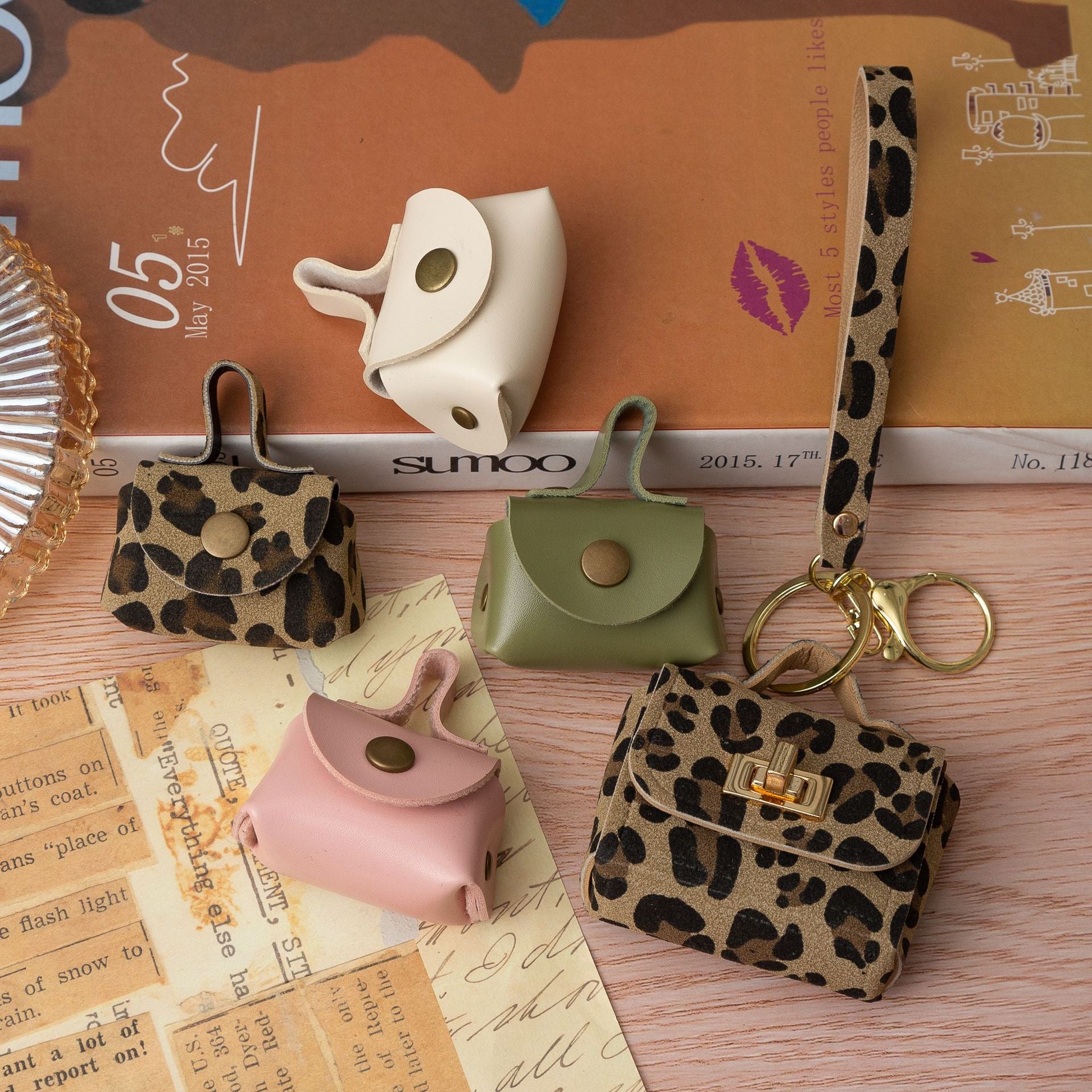 Wholesale Leopard print PU keychain