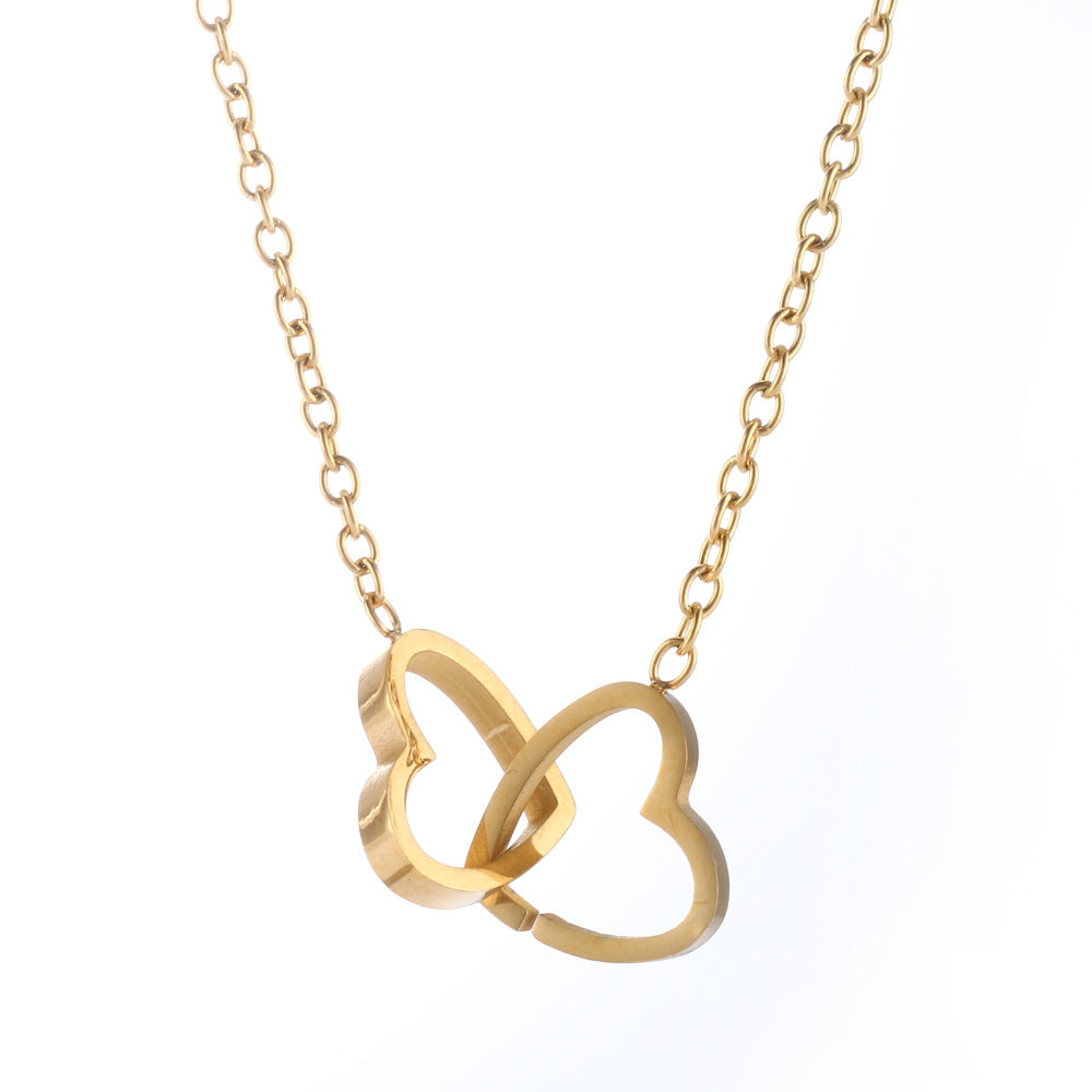 Wholesale Hollow Heart Stainless Steel Necklace ACC-NE-QinShi002