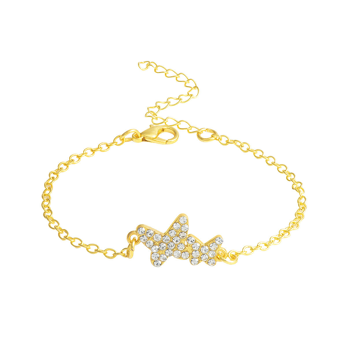 Wholesale Butterfly Design Gold Plated Alloy Women' s Bracelet,  Trendy Fashion Accessory for Gift or Boutique Resale