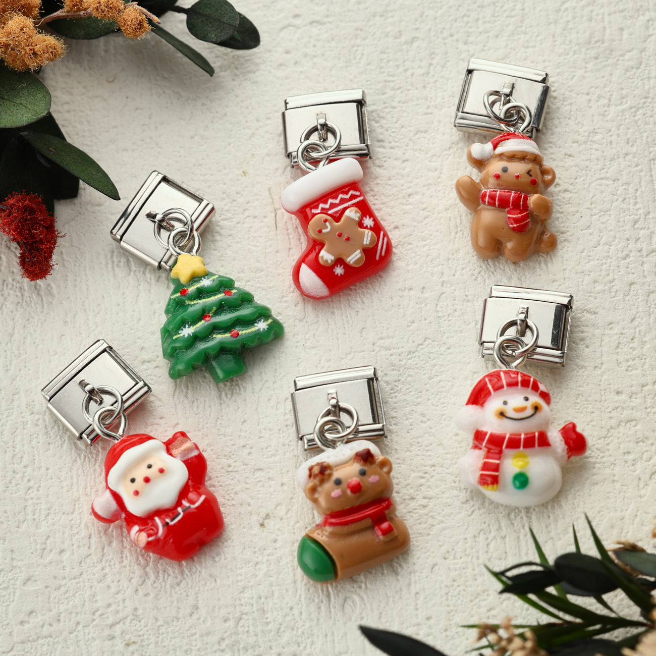 Wholesale Christmas DIY Stainless Steel Charm Beads for Handcrafted Jewelry Making,  Fashion Accessory