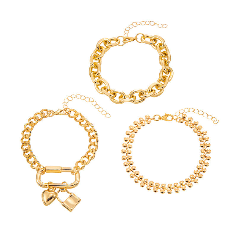 Wholesale Metal Chain Hipop Multi-layer Hand Jewelry Layered Bracelet Set ACC-BT-Yiran002