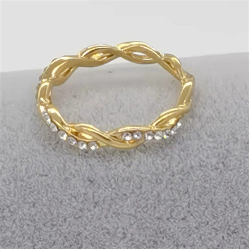 Wholesale Diamond Twist Metal Ring