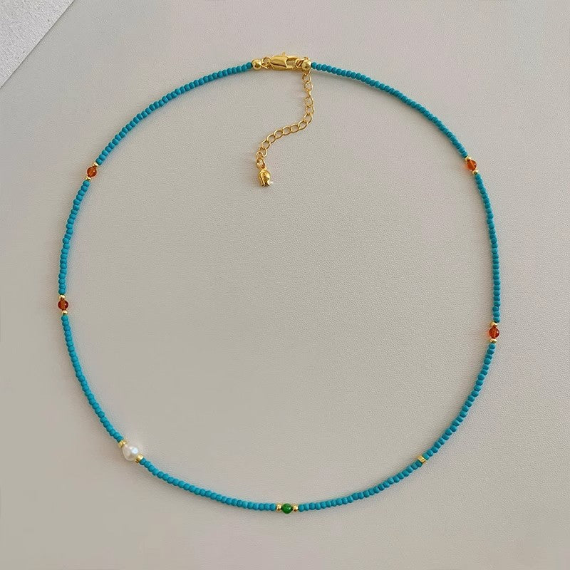 Wholesale Sweet Style Artificial Crystal Bead Necklace Handmade Fashion Accessory