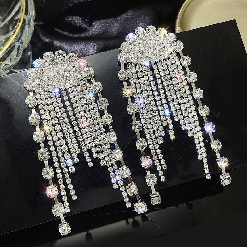Wholesale Diamond Long Tassel Earrings Blingbling Earrings ACC-ES-Huih005
