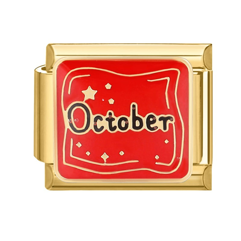 Wholesale 9mm Italian Charm Starter Bracelets DIY Month Stainless Steel Composable Bracelet