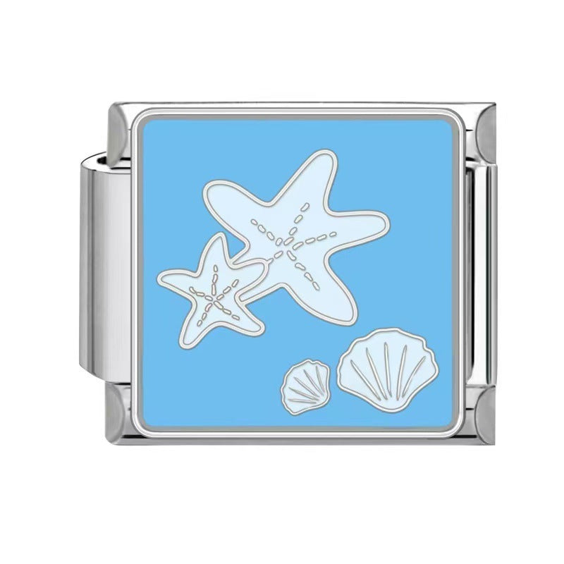 Wholesale Italian Charm Bracelet 9mm DIY Splicing Ocean Series Stainless Steel Composable Bracelet