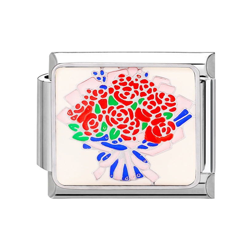 Wholesale Italian Charm Bracelet 9mm DIY Splicing Valentine' s Day Stainless Steel Composable Bracelet