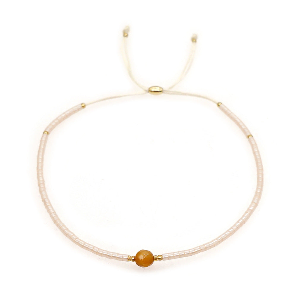 Bracelet de perles d'or des perles de riz en gros tissées à la main