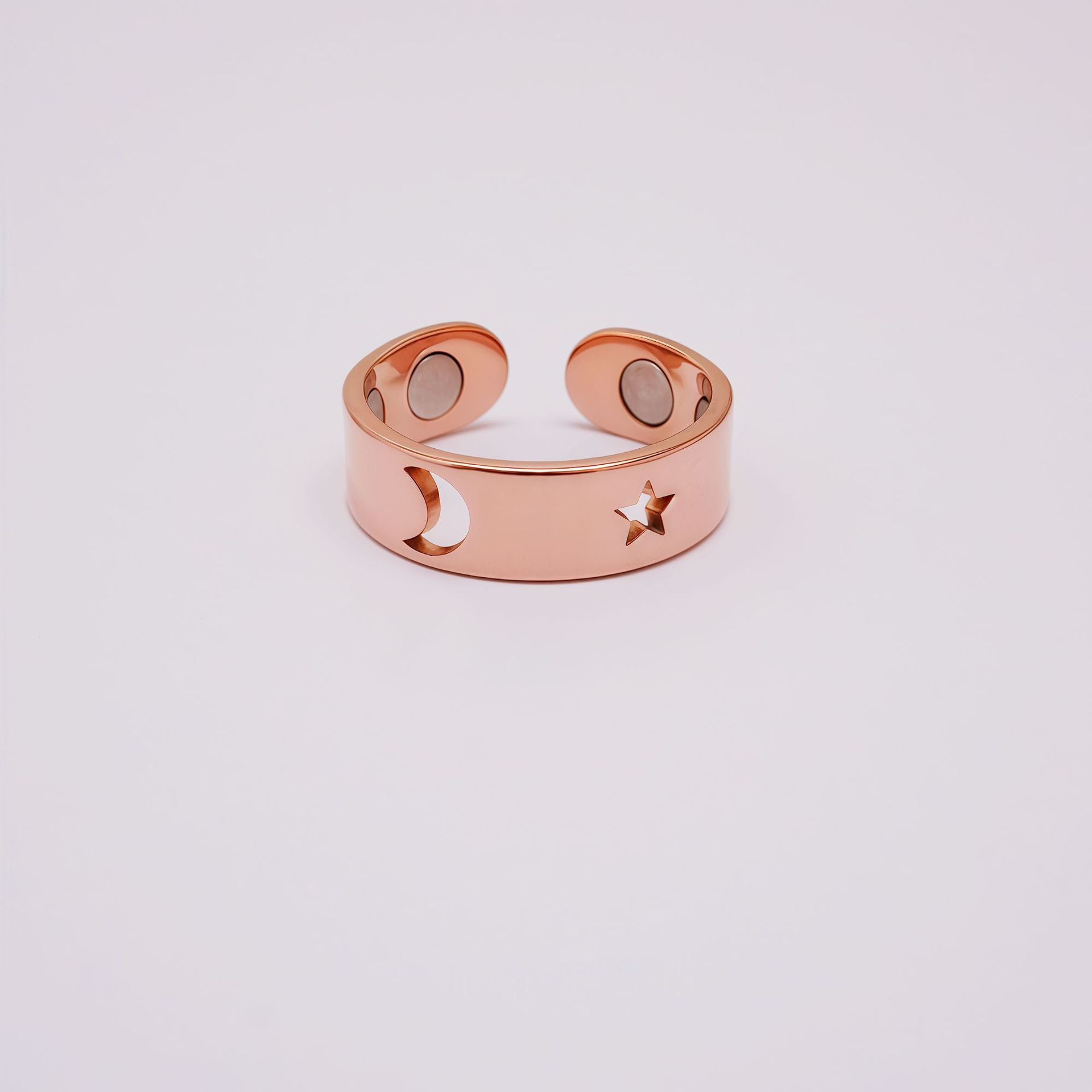 Wholesale Star and Moon Magnetic Ring Stainless Steel Gold Plated Fashion Accessory for Resale