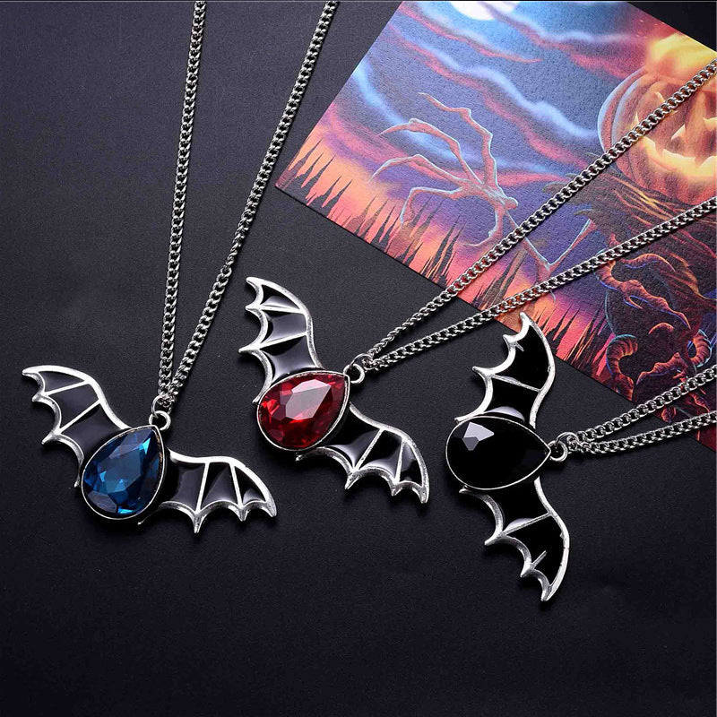 Wholesale Bat Pendant Dripping Oil Necklace Trendy Fashion Accessory For Couples