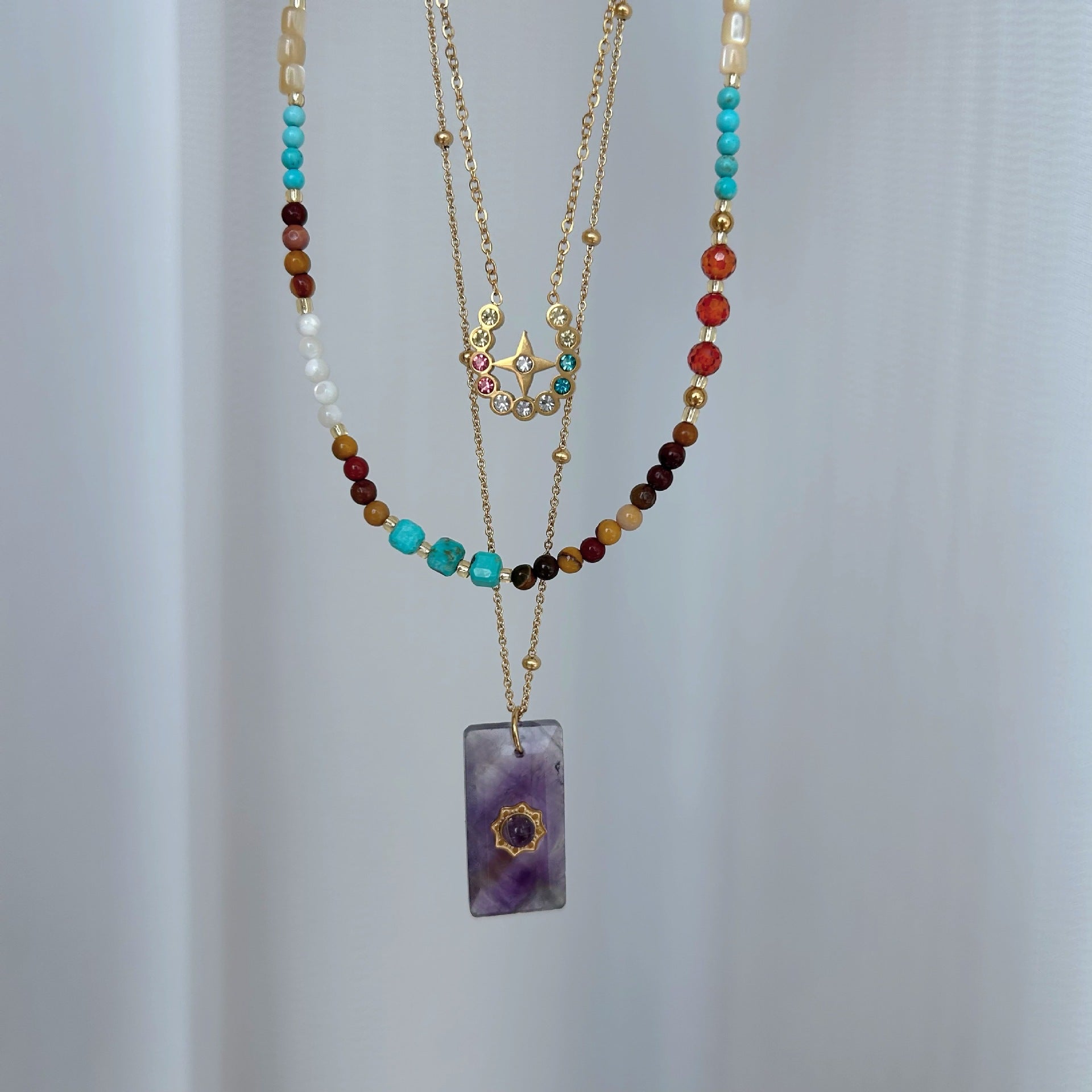 Wholesale  Mangxing Square Brand Stainless Steel Chain Necklaces