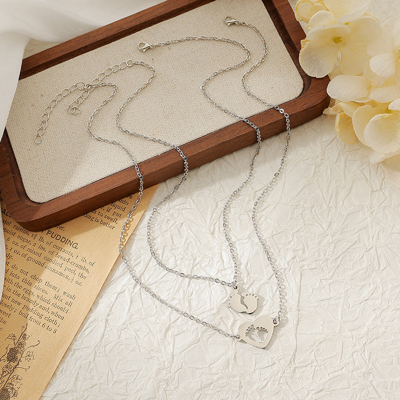 Wholesale Stainless steel necklace animal hollow clavicle chain