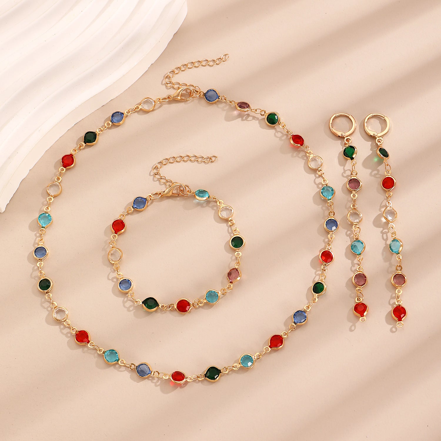 Wholesale  Color Love Bracelet Necklace Personalized Alloy Heart-shaped Dopamine Bracelet