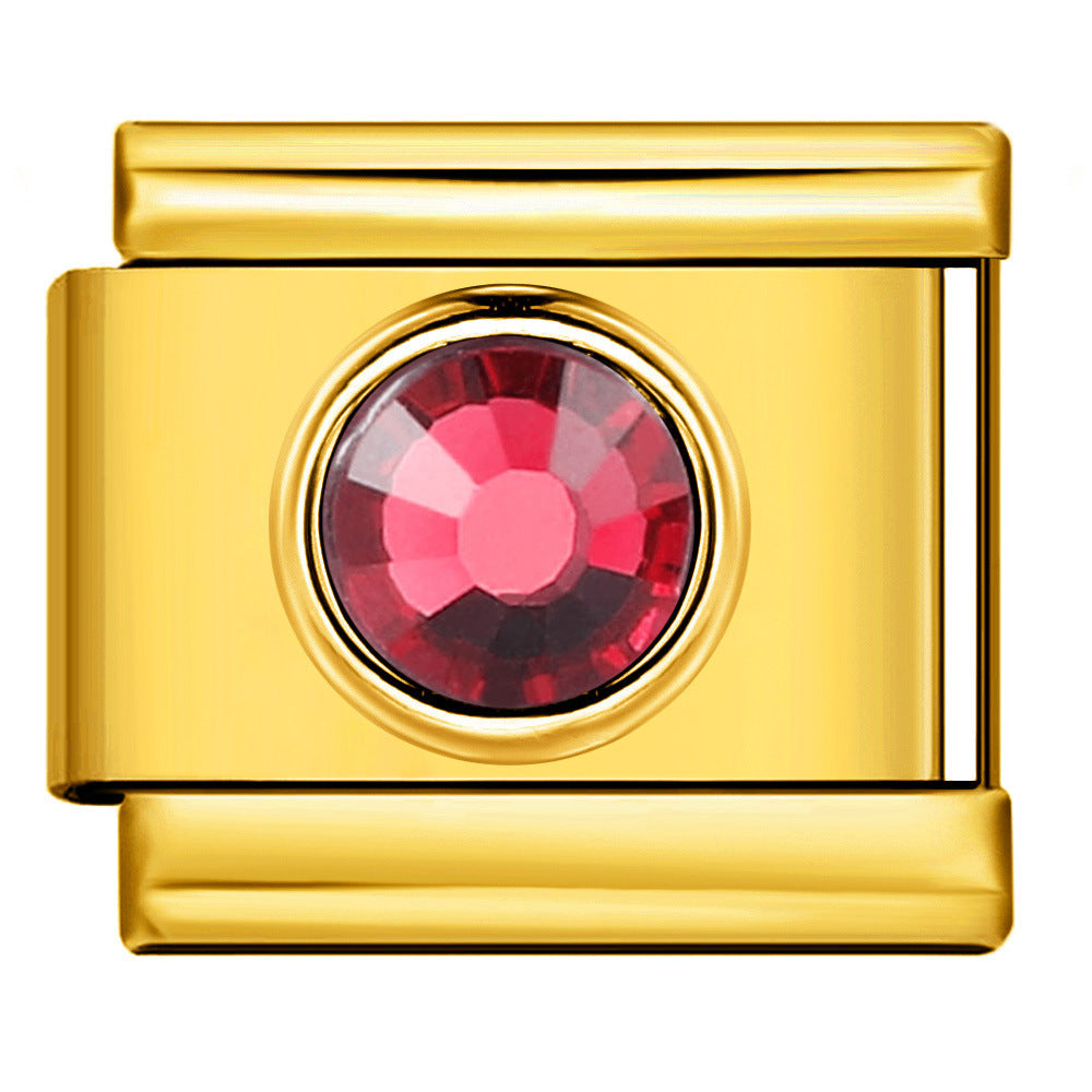 Wholesale  Italian Charm Bracelet 9mm DIY colorful heart circleCreative Stainless Steel Composable Bracelet