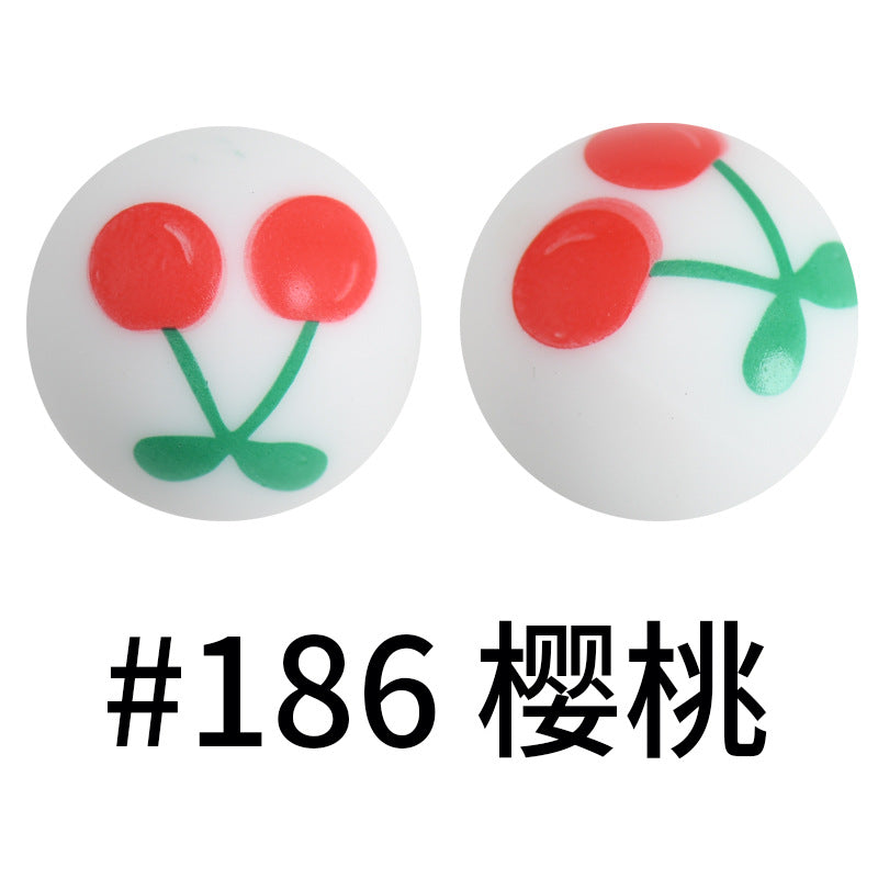 Wholesale 50pcs Western Style Leopard Skull Color Aztec Printed Silicone Balls Beads ACC-BDS-HeSheng005