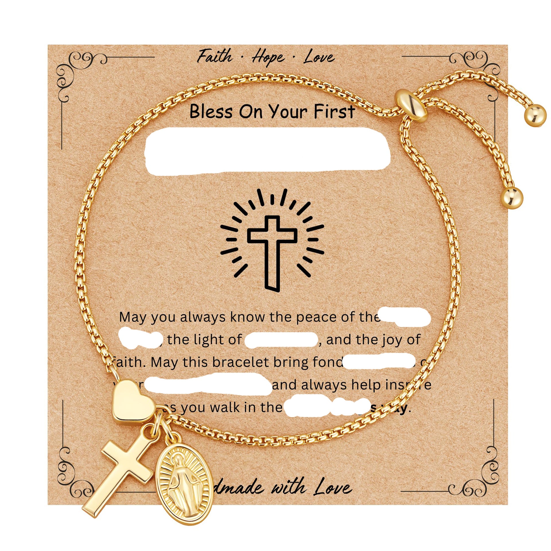 Wholesale Heart and Cross Faith Bracelet