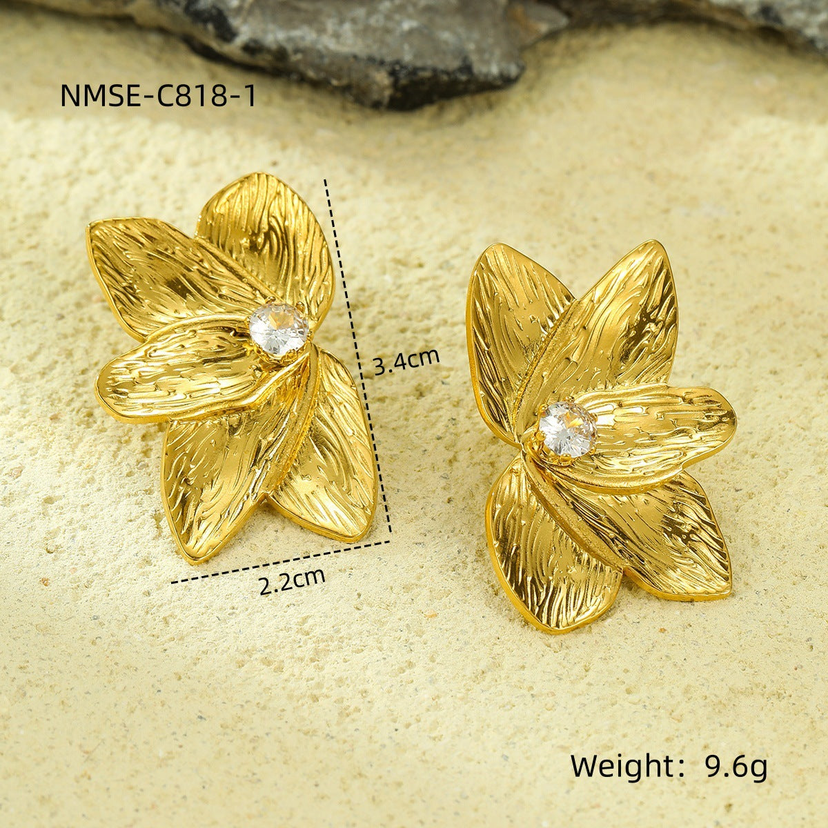 Wholesale stainless steel earrings geometric flowers pearl  earrings