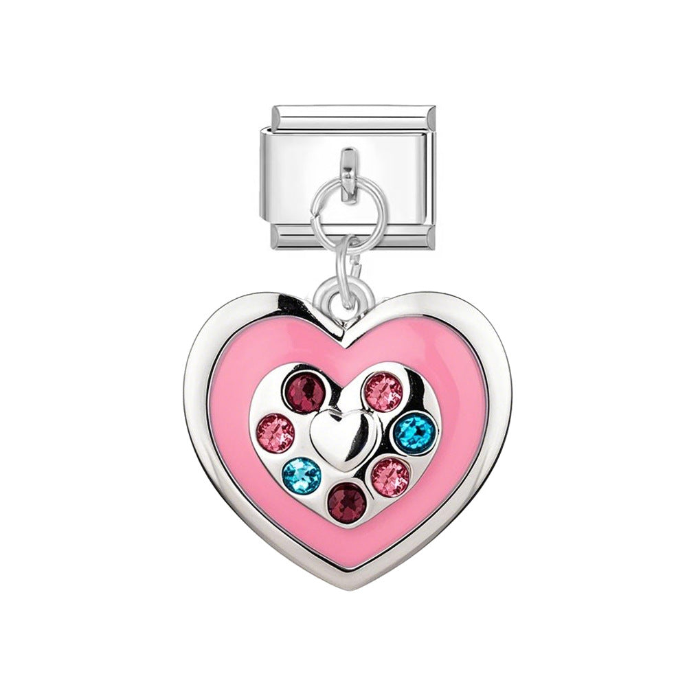 Wholesale  Italian Charm Bracelet 9mm DIY  Letter Heart  Creative Stainless Steel Composable Bracelet