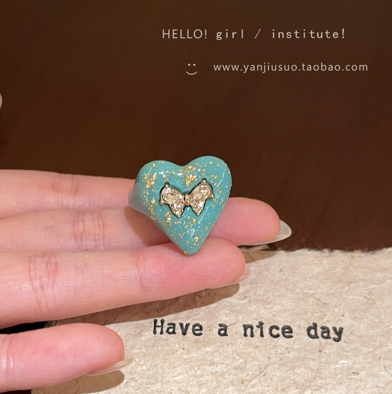 Wholesale Stylish Women' s Love Heart Animal Design Pink Ring Boutique Resale