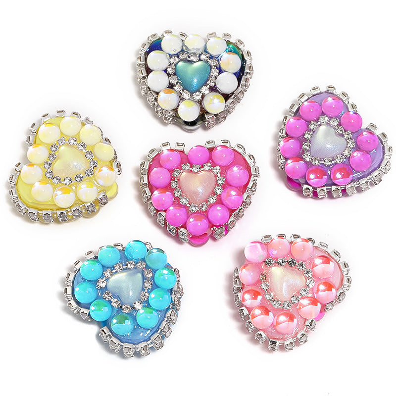 Wholesale of 5pcs Aurora Mermaid Love Beads Acrylic Water Diamond Beads ACC-BDS-BLG015
