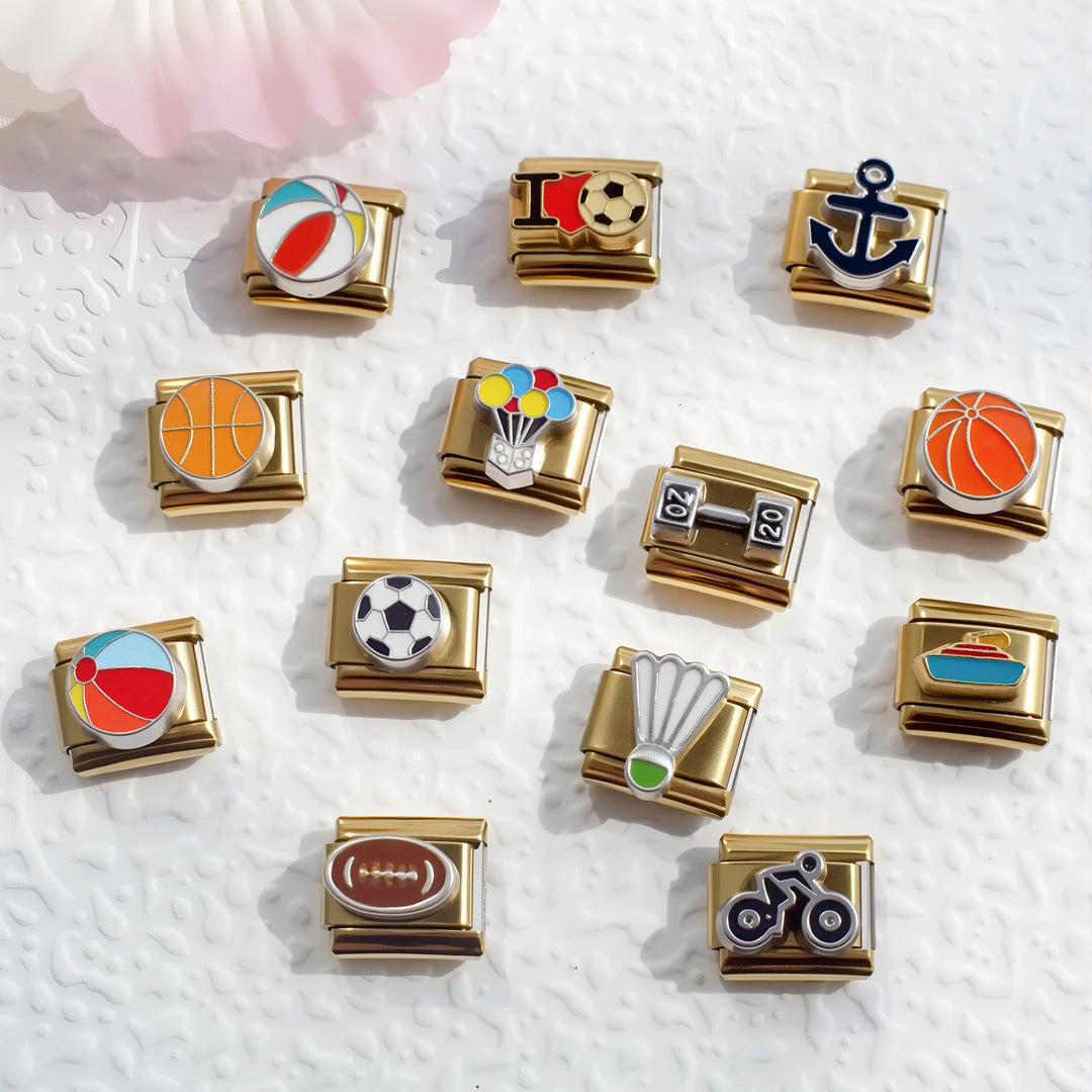 wholesale charms for charm bracelets with sports and hobby Italian charm designs