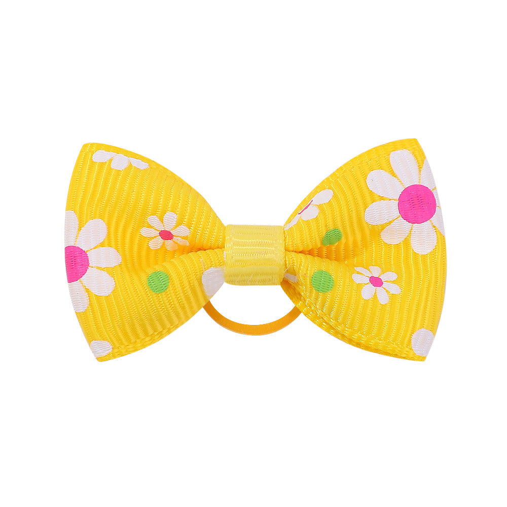 Wholesale 12pcs Children's Printed Bow Kids Hair Scrunchies ACC-HS-YaLun001