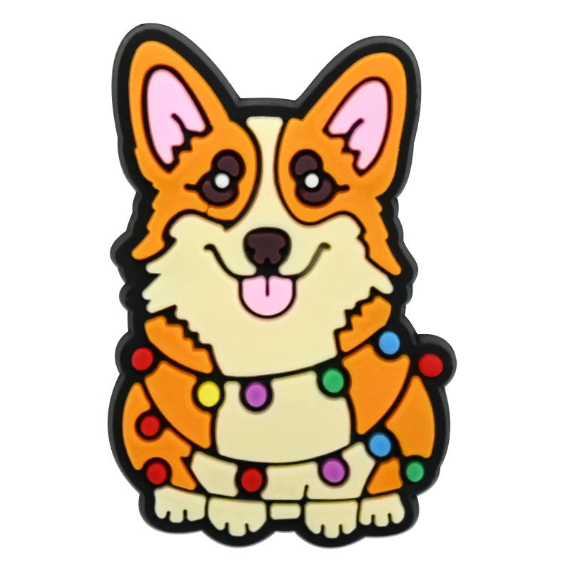 Wholesale  Random 100pcs Christmas animal-themed PVC Soft Rubber Shoe Buckle Decoration