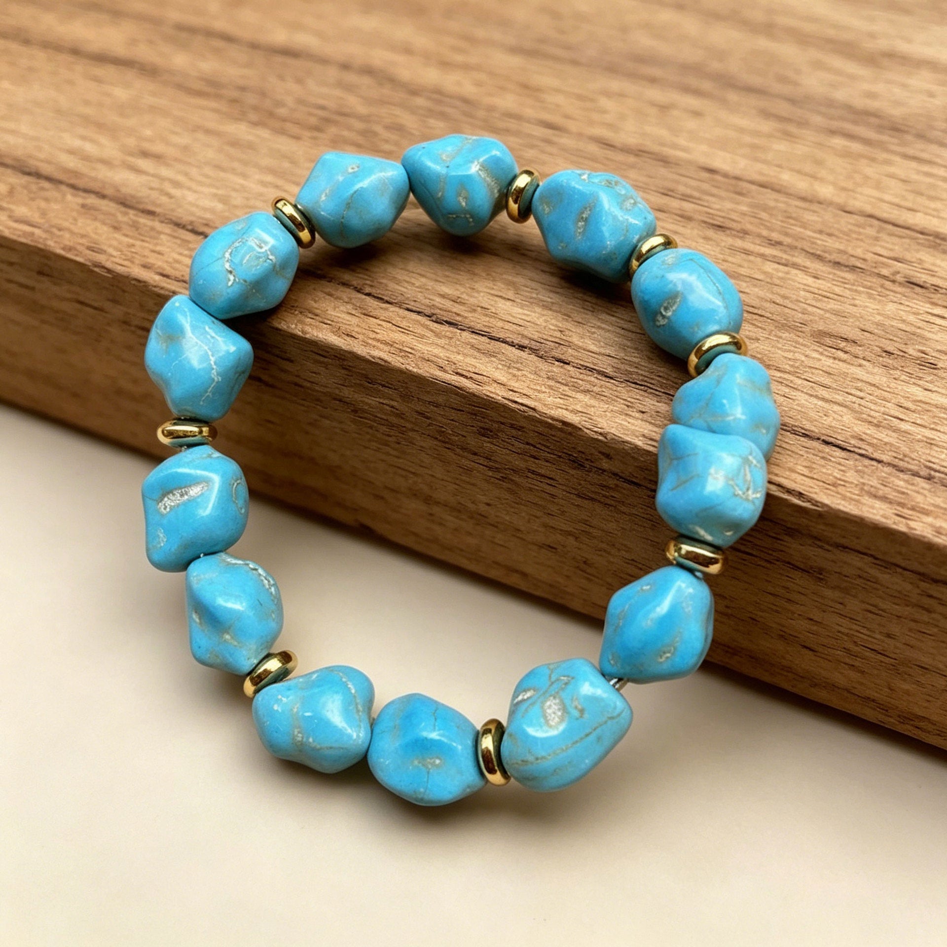 Wholesale Geometric Irregular Natural Stone and Colored Glaze Beaded Bracelet - Unisex Jewelry Accessory