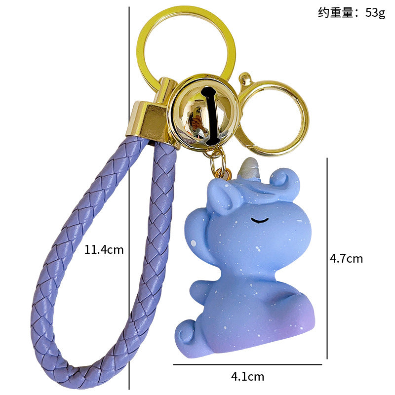 Wholesale Cartoon Starry Sky Snowflake Unicorn Cute Resin Keychain Lanyard Keychain ACC-KC-YanG008