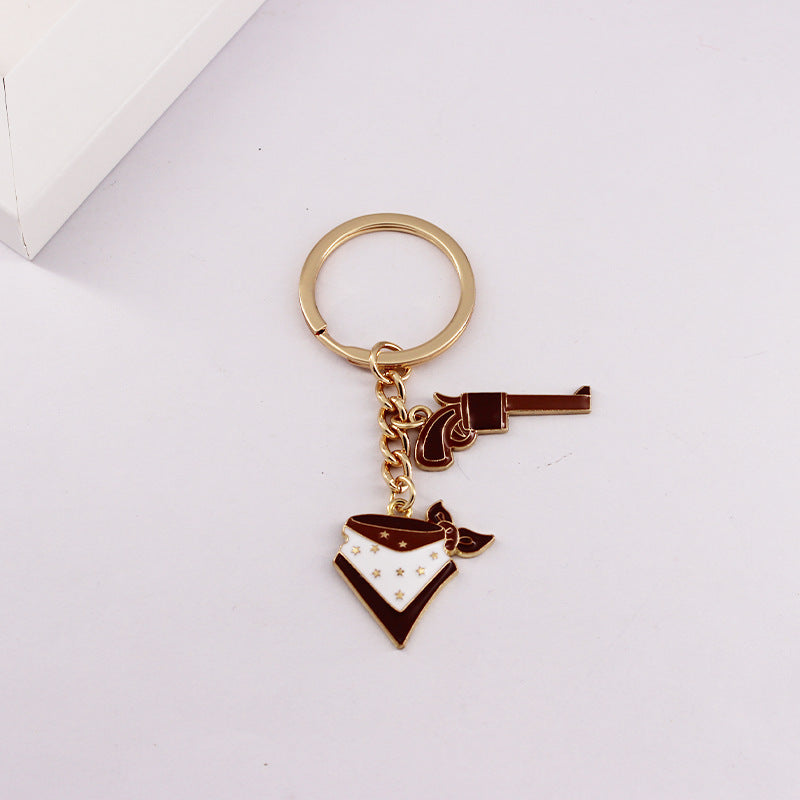 Wholesale Western Style Bull Head Hat Bull Head Alloy Keychain ACC-KC-QiChen002
