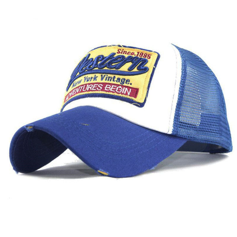 Wholesale Men S Western 3D Embroidered Cotton Mesh Baseball Cap Trendy Outdoor Style