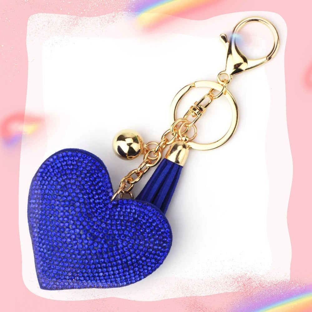 Wholesale Colorful Rhinestone Hot Rhinestone Leather Tassel Keychain ACC-KC-XLu001