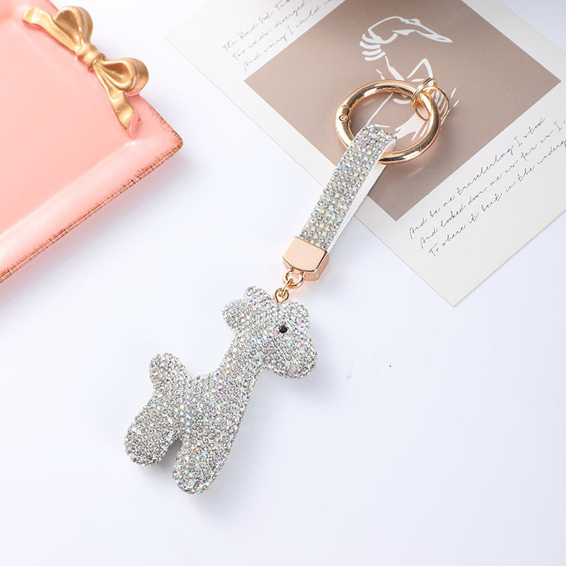 Wholesale Diamond-studded cartoon animal keychain,  car key ring pendant