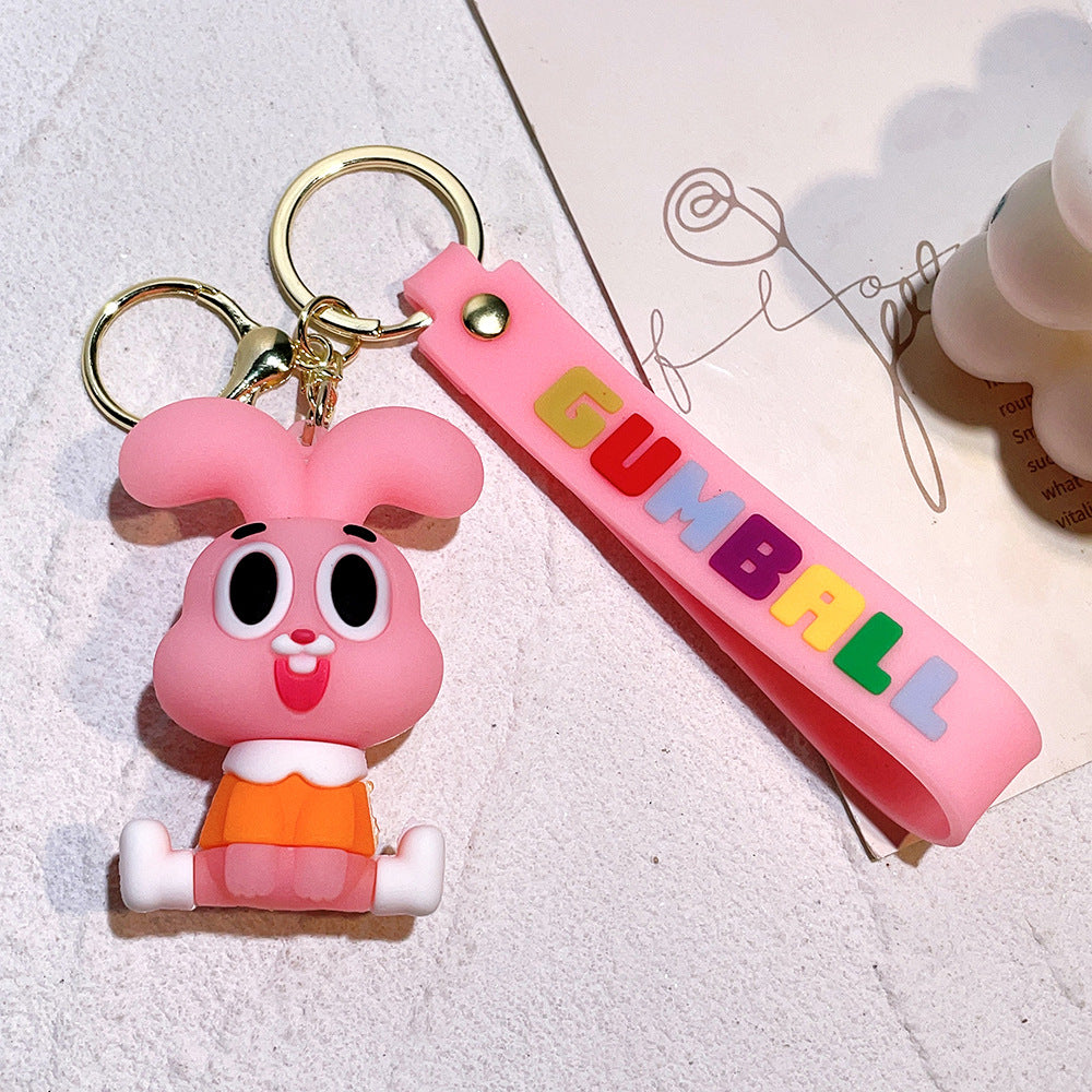 Wholesale Cartoon PVC Soft Glue Cute Keychains ACCVIP-KC-QiWei001